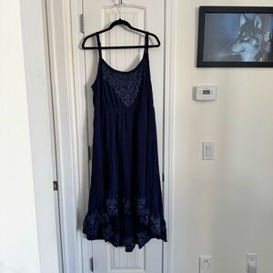 Torrid Navy Blue Maxi Dress with Embroidery